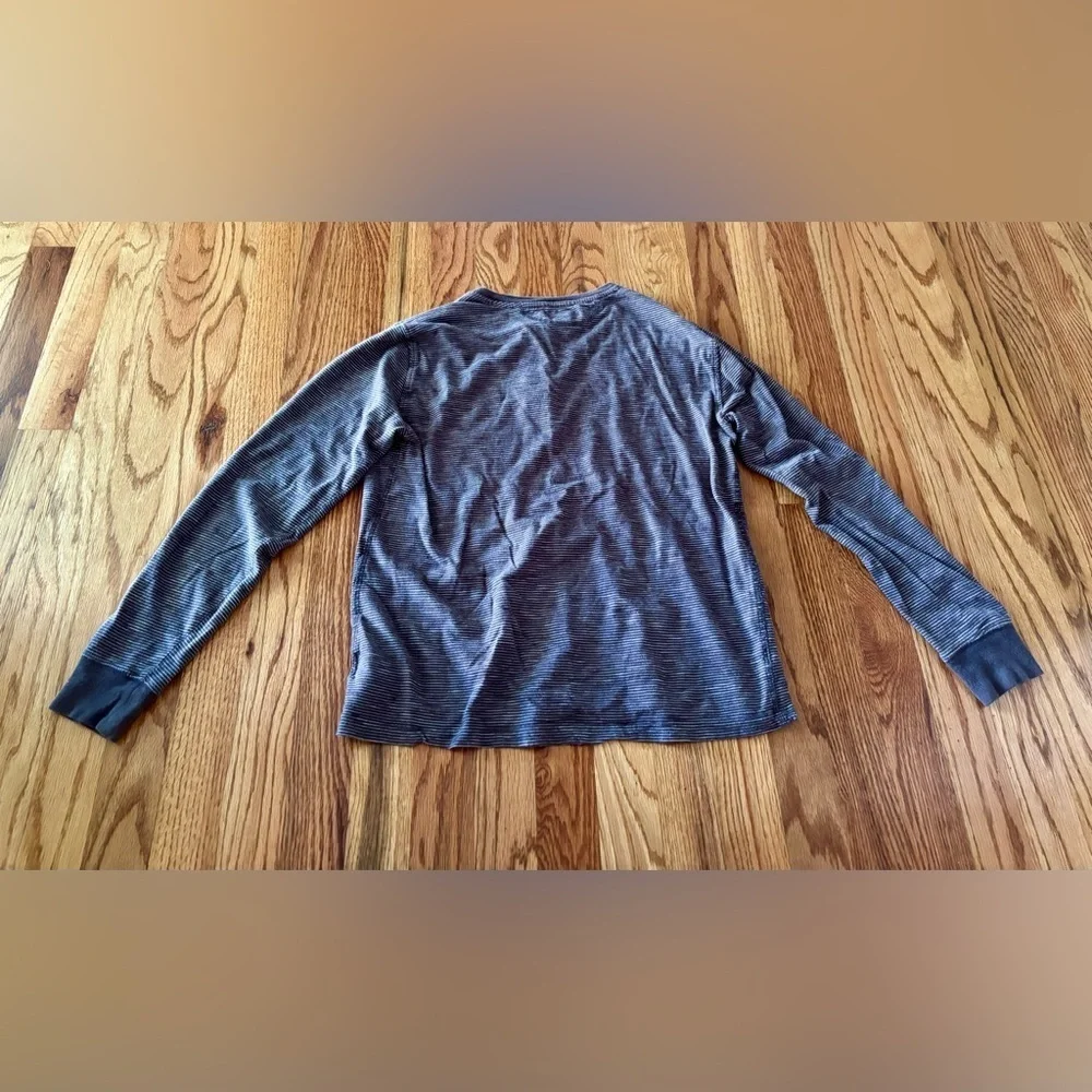 Ralph Lauren Boys Large 14/15 Black Striped Henley Shirt